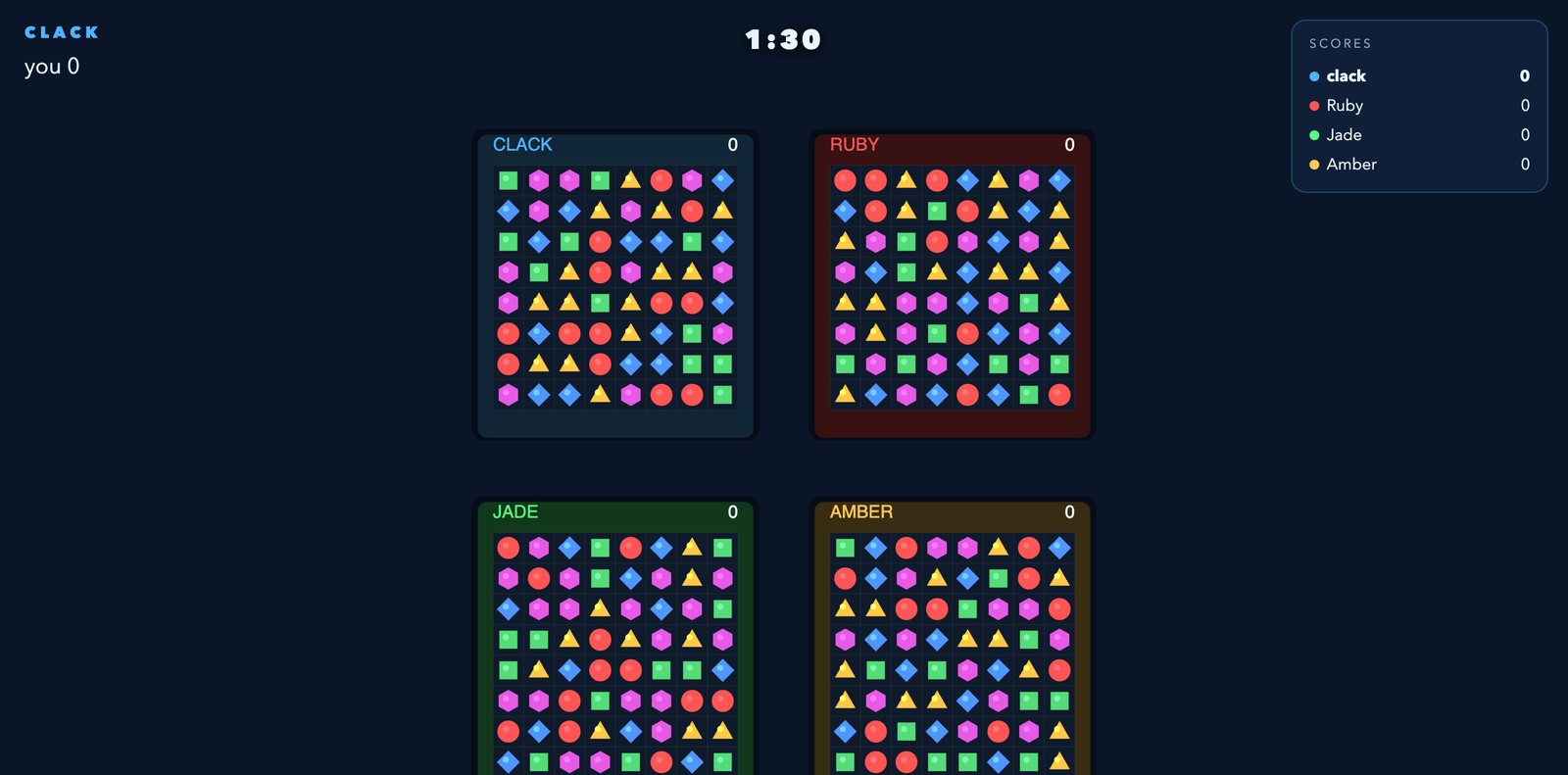 CLACK gameplay &mdash; full arena