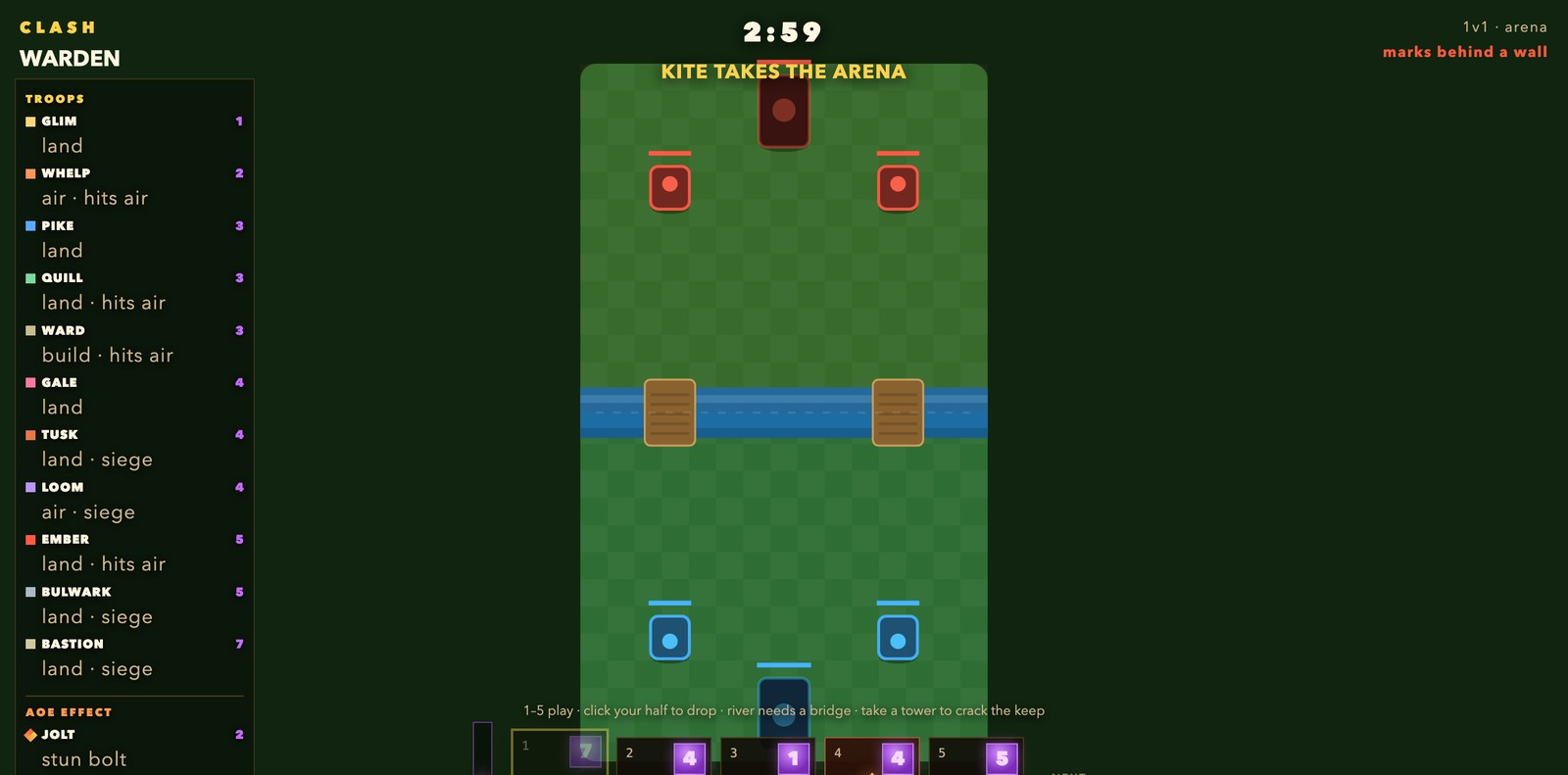 CLASH gameplay &mdash; full arena