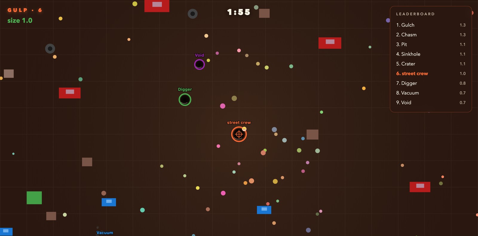 GULP gameplay &mdash; full arena