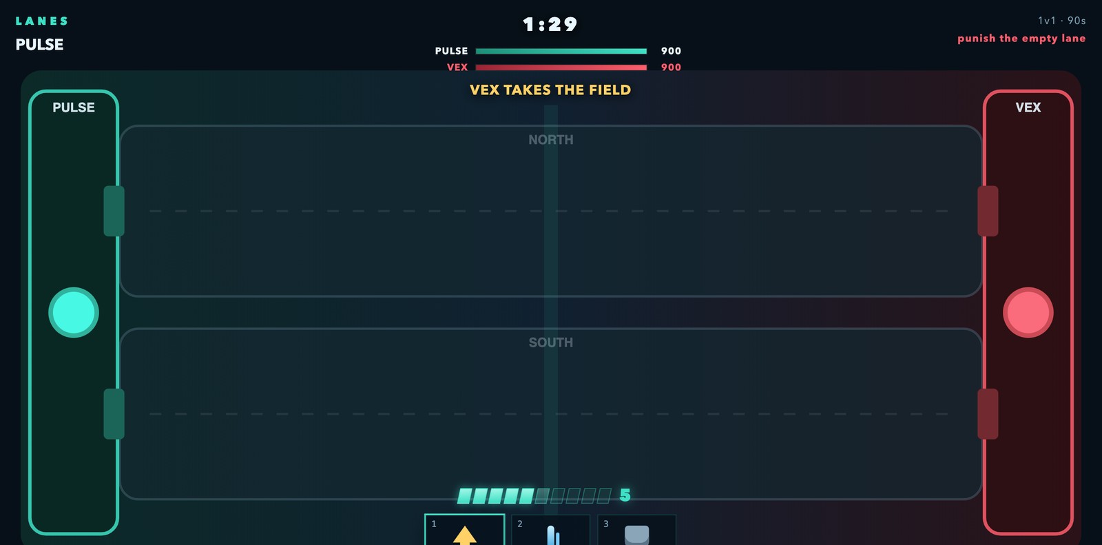 LANES gameplay &mdash; full arena