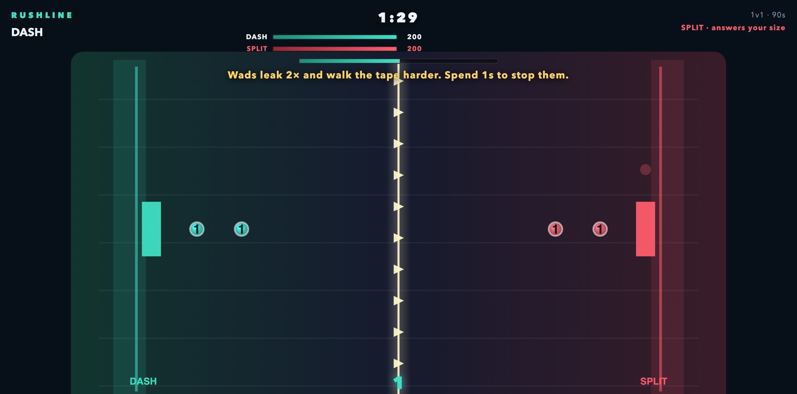 RUSHLINE gameplay &mdash; full arena